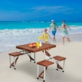 thumbnail image 3 of Gymax Portable Folding Camping Picnic Table Bench Set w/ 4 Seats Backyard Garden, 3 of 7