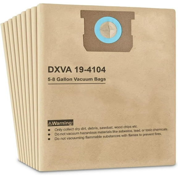 9 Pack DXVA19-4104 Dust Bags for DEWALT 5-6-8 Gallon Wet Dry Vacuum, Compatible with DXV05P DXV06PL DXV08S