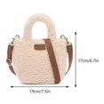 thumbnail image 4 of Bolso Bandolera Informal para Mujer Bolso Hobo Peludo Color Sólido Bolso Lana Cordero, 4 of 9