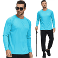 thumbnail image 6 of Xidunhg Men's Rash Guard Long Sleeve Shirt UPF 50 Sun Protection Quick Dry Moisture Wicking Lightweight for Swimming Surfing Outdoor Sky Blue XL, 6 of 8