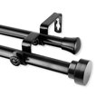 thumbnail image 1 of Rod Desyne Topper Double Curtain Rod 3/4 Inch Dia Set, 120-170", Black, 1 of 4