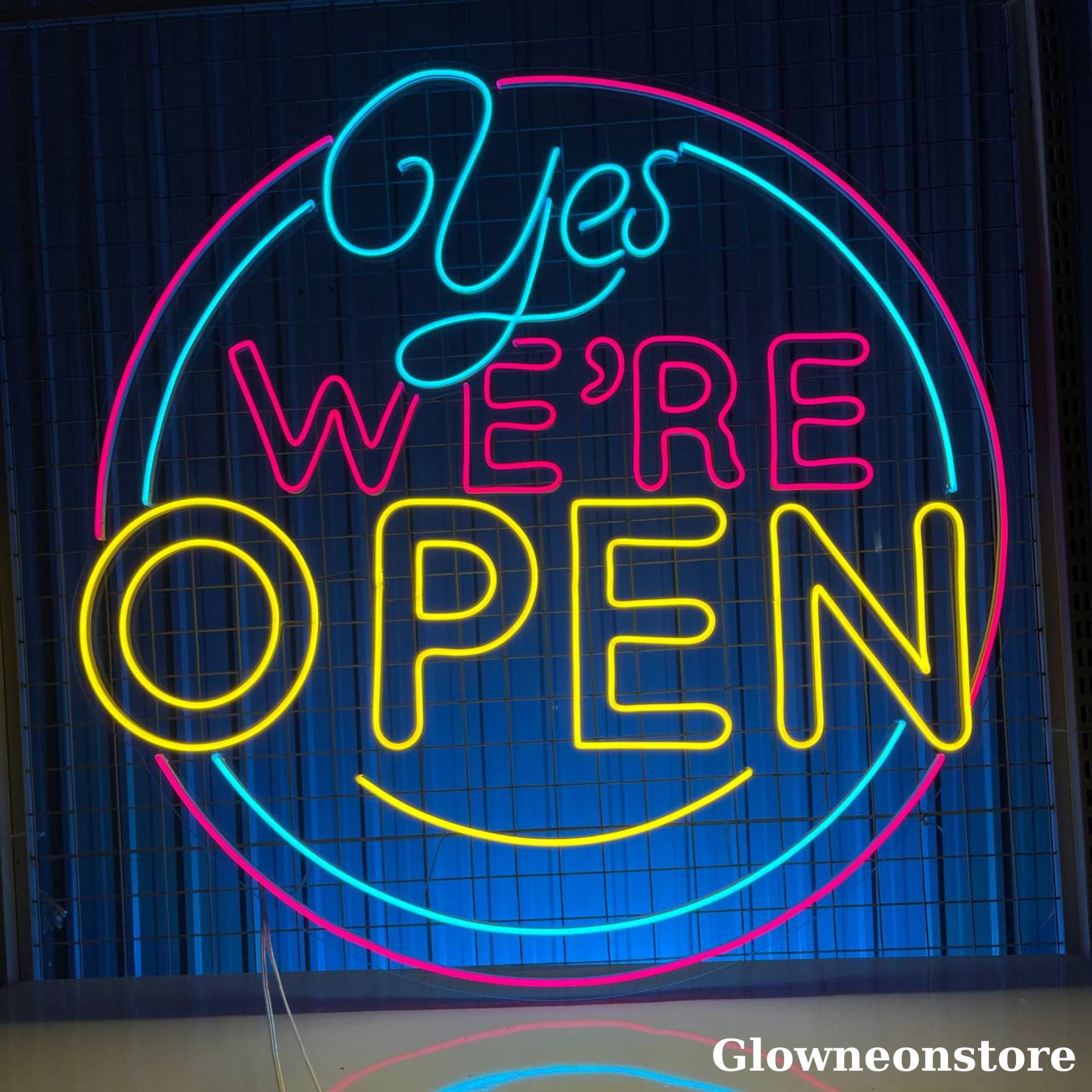 Glowneon Yes We’re Open Neon Sign, Open Sign Led Light, Open Coffee Shop Decor, Welcome Sign