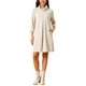 thumbnail image 2 of Vestido de punto para mujer INSPIRE CHIC con mangas 3/4, suelto, cuello de tortuga, suéter de otoño e invierno, vestido mini con bolsillos XL beige, 2 of 6