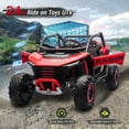 thumbnail image 2 of FINITO 24V 7Ah 2 Seater Ride on Car with Remote Control for Boys Girls, Four Wheeler Side by Side UTV w/ EVA Tires, 4WD/2WD, LED Lights, 4x125W Motors, Bluetooth,Red, 2 of 8
