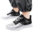 thumbnail image 2 of GrmtClth Mens Gradient Hollow Mesh Running Sneakers Lace Up Lightweight Shock Absorb Non Slip Flexible Sole Outdoor Casual Walking Sport Shoes White (US/7.5), 2 of 9