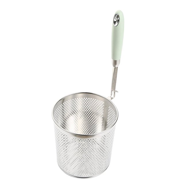 Colador de alimentos, cesta para hervir Pasta, cesta para freír con mango largo, colador de fideos para restaurante, Pasta, barbacoa, fideos, cocina L