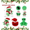 thumbnail image 2 of DolliBu Santa Alien Stuffed Animal Plush Toy - Super Soft Stuffed Green Alien Dress Up with Red Santa Claus Outfit, Space Life Holiday Christmas Gift - 6 Inches, 2 of 6