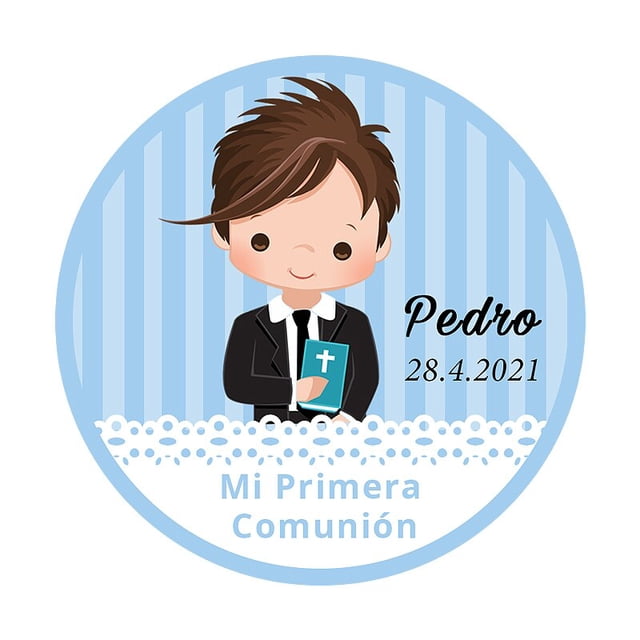 Pegatina de Mi Primera comunión para niño y niña, etiquetas de recuerdo de Primera comunión, bautismo, pegatinas de Primera comunión, Baby Shower