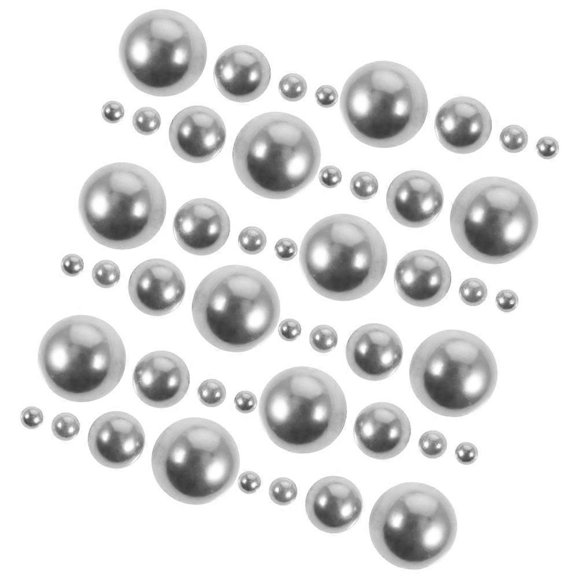 110pcs Floating Faux Pearl Vase Fillers Undrilled Beads For Wedding Party Decoration Craft Projects Holiday Festive Vase Ornaments Mixed Silver Pearls