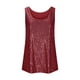 thumbnail image 5 of Tops para mujer,Blusa informal sin mangas con lentejuelas y cuello redondo, de poliéster, corte holgado y cómodo, para uso diario, sopatenor, 5 of 9
