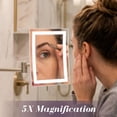 thumbnail image 4 of Jerdon Rectangular Wall Mount Makeup Mirror with 5X Magnification- Direct Wire Makeup Mirror with LED Lights - Nickel Finish - Model JRT710NLD, 4 of 7