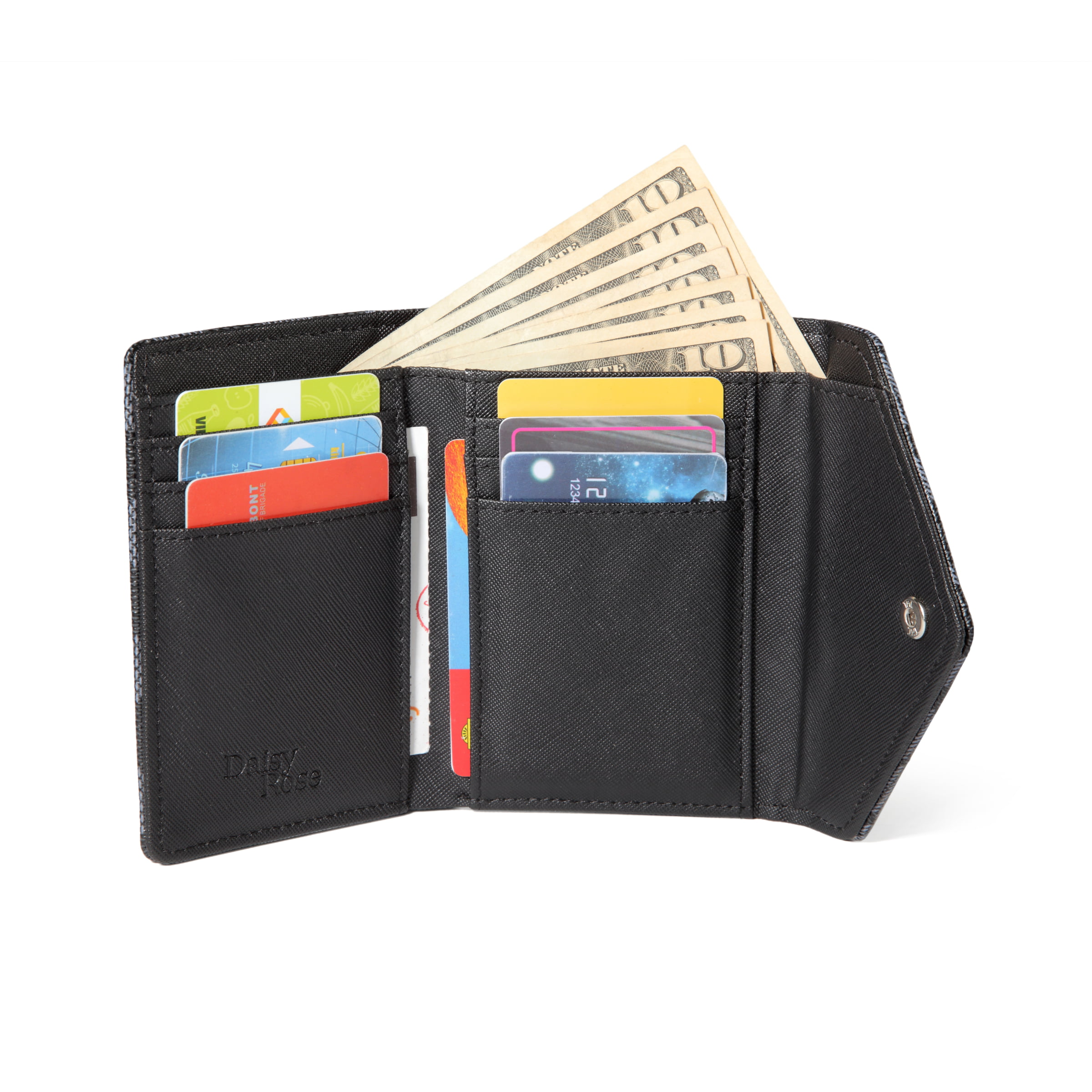 Brown Checkered Credit Card Wallet