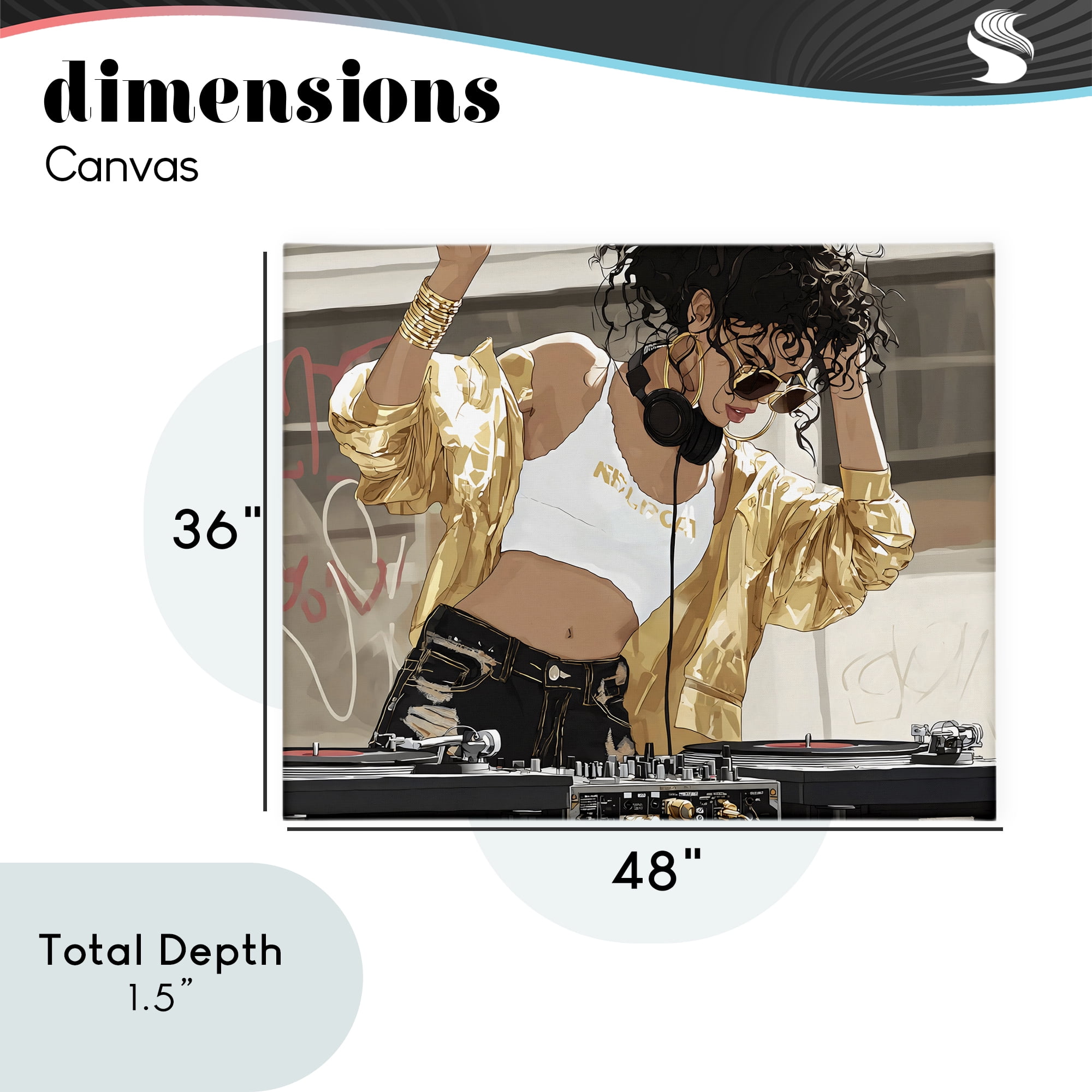 Stupell Industries Gold Accented DJ Canvas Wall Art, design by Franklyn Gregory