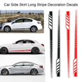thumbnail image 2 of Black 2Pcs/Set Car Auto Body Stickers Long Stripe Side Skirt Decoration Vinyl Decals, 2 of 2