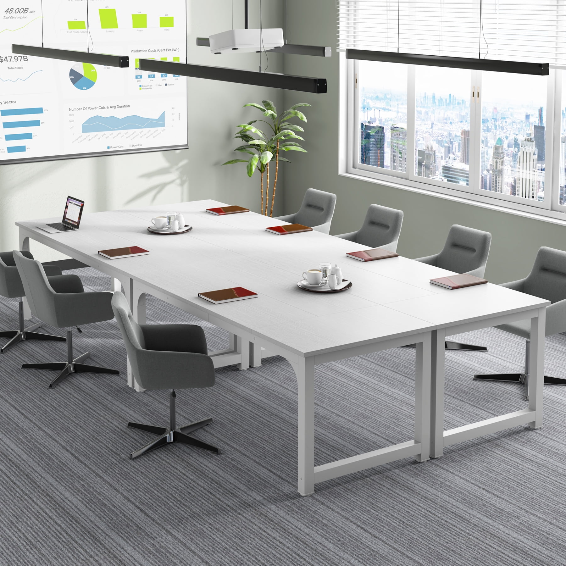Tribesigns 70.86 Inch Large Computer Desk, Modern Sturdy Writing Desk for Home Office, White