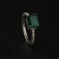 thumbnail image 3 of Single Emerald Stone Solid 18Kt White Gold SI Clarity HI Color Diamond Proposal Ring, 3 of 3