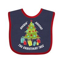 Inktastic Rockin' Around the Christmas Tree Boys or Girls Baby Bib