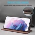 thumbnail image 3 of SaniMore for Samsung Galaxy S22 Plus 6.6" Case [RFID Blocking], Camera Protection Card Slot Ultra-Thin PU Leather Magnetic Wallet Cover with Practical Bracket Shockproof Protective Shell, Coffee, 3 of 8