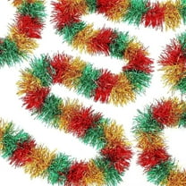 Nmdmisc 16.4 Feet Christmas Tinsel Garland Metallic Twist Garland Frost Tip Glitter Xmas Tree Decorations Shiny Wreath for Christmas Party Supplies Indoor and Outdoor Decor (Red,Green,Gold)