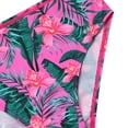 thumbnail image 3 of NIPAXO Girls Swimsuit 3-Piece Tropical Floral Bikini Set with Mesh Cover Up Pants Swimwear for Girls, Hot Pink, Sizes 5-6 Years Old, 3 of 8