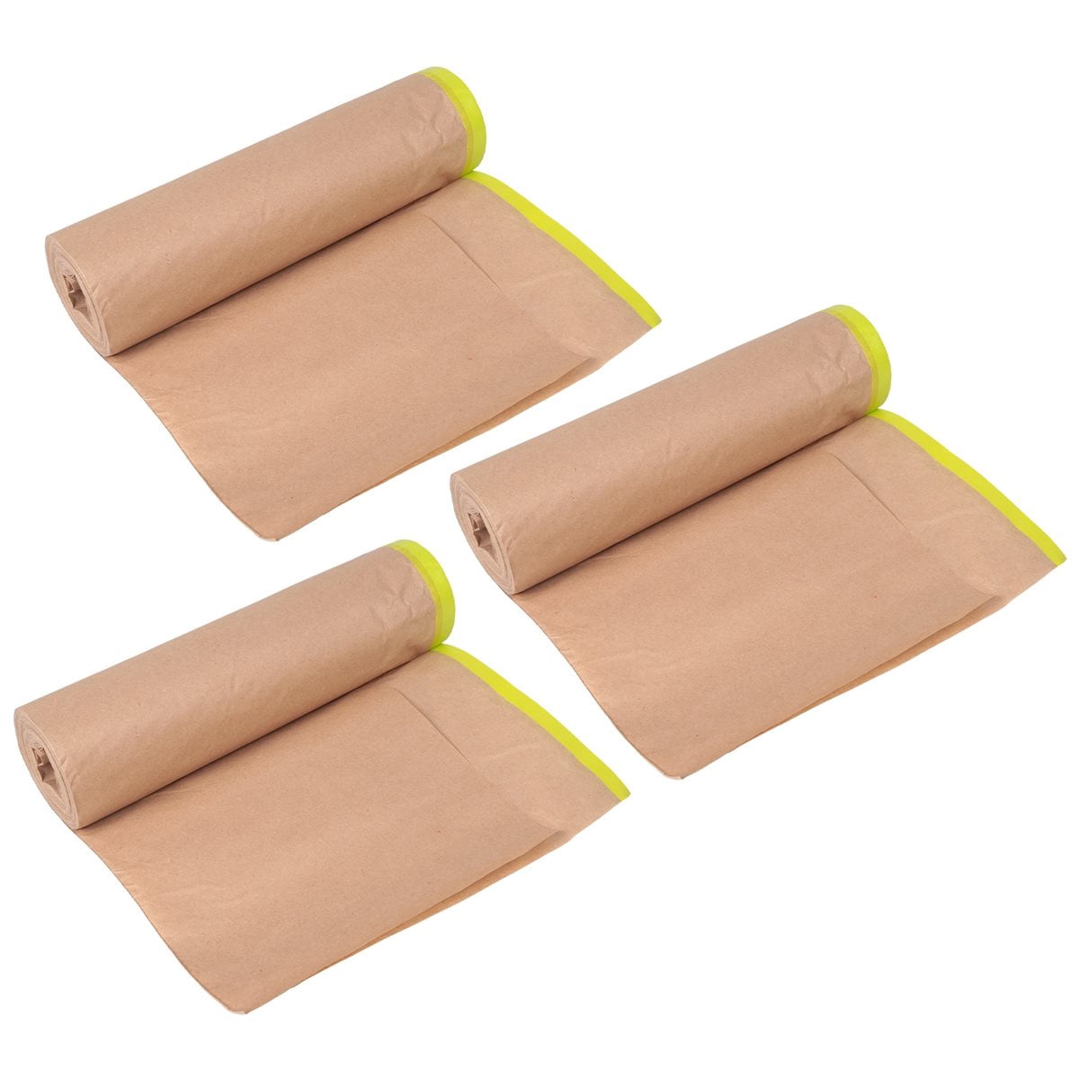Pre-Taped Masking Paper for Painting, 18 Inchx50 Feet Paint Masking Paper, Tape and Drape Painters Paper, (3 Rolls)