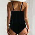 thumbnail image 3 of Aayomet Ruffled High Waist Split Beachwear Swimming Swimsuits Two Pieces For Women Bikinis Swimwear Junior Bathing Suits,Black Large, 3 of 5