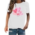 thumbnail image 2 of Meichang T-Shirts de la Saint-Valentin pour Femmes, T-Shirts Graphiques avec Cœur, Manches Courtes, Col Rond, Coupe Ample, Tendance, 2 of 4