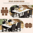 thumbnail image 6 of AWQM 5 Piece Dining Table Set, Modern Faux Marble Tabletop and 4 PU Leather Upholstered Chairs, Rectangle Kitchen Table and Chairs for 4 Persons, Small Dining Set for Bar Dining Room Breakfast Nook, 6 of 9