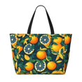 thumbnail image 2 of Daiia Fresh Orange Beach Travel Bag - Water-Resistant Beach Bag, Lightweight Tote with 7 Pockets for Women and Men - Gym,Pool,Camping,Reusable Grocery Bag, 2 of 7