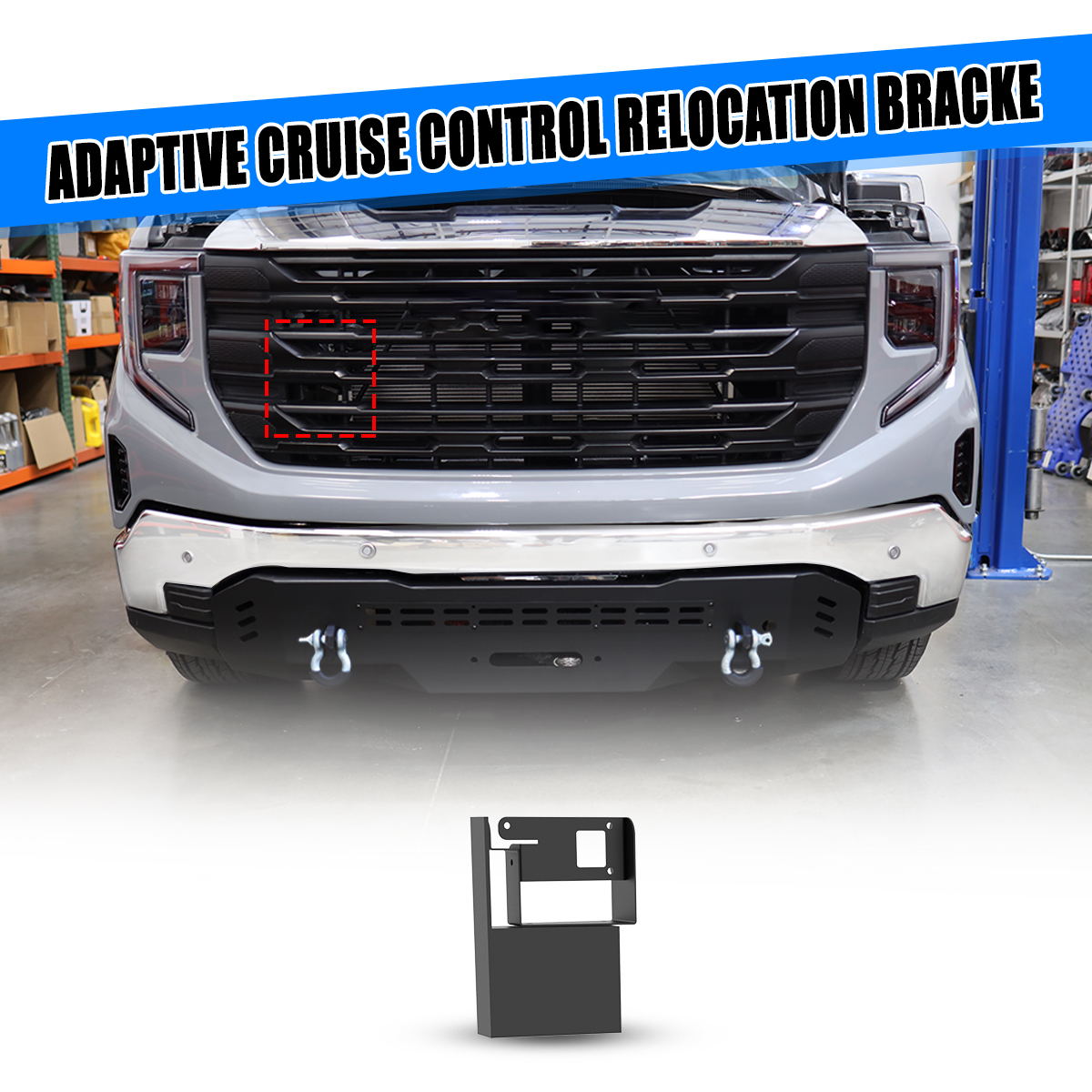 Heavy Duty Steel Front Bumper Fit for 2022 2023 2024 2025 GMC Sierra 1500,Black Powder Coated Front Bumper with Winch Plate