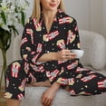 thumbnail image 4 of Goofa Popcorn Printed Women’s 2 Piece Pajama Set Super,Pajamas Women's Long Sleeve Sleepwear Soft Button Down Loungewear Pjs Lounge Set Nightwear-, 4 of 9
