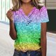thumbnail image 2 of Camiseta de Manga Corta con Cuello en V, Camiseta Larga de Moda Y Ligera para Mujeres, 2 of 4