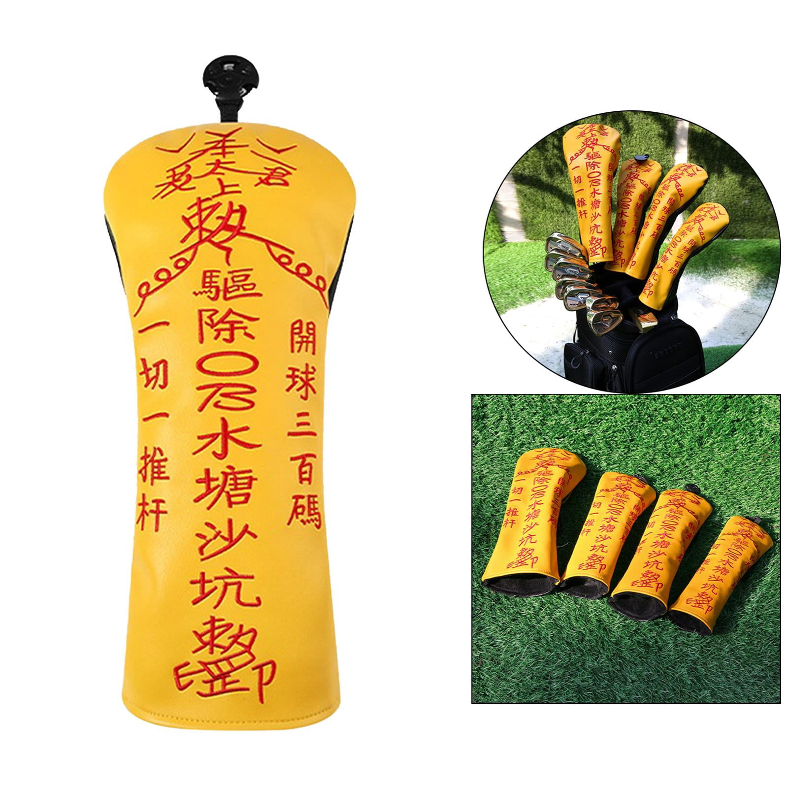 Axioma 2x Portable Golf Club Driver Headcover Fairway Wood Leather Head Covers Protector Sleeves