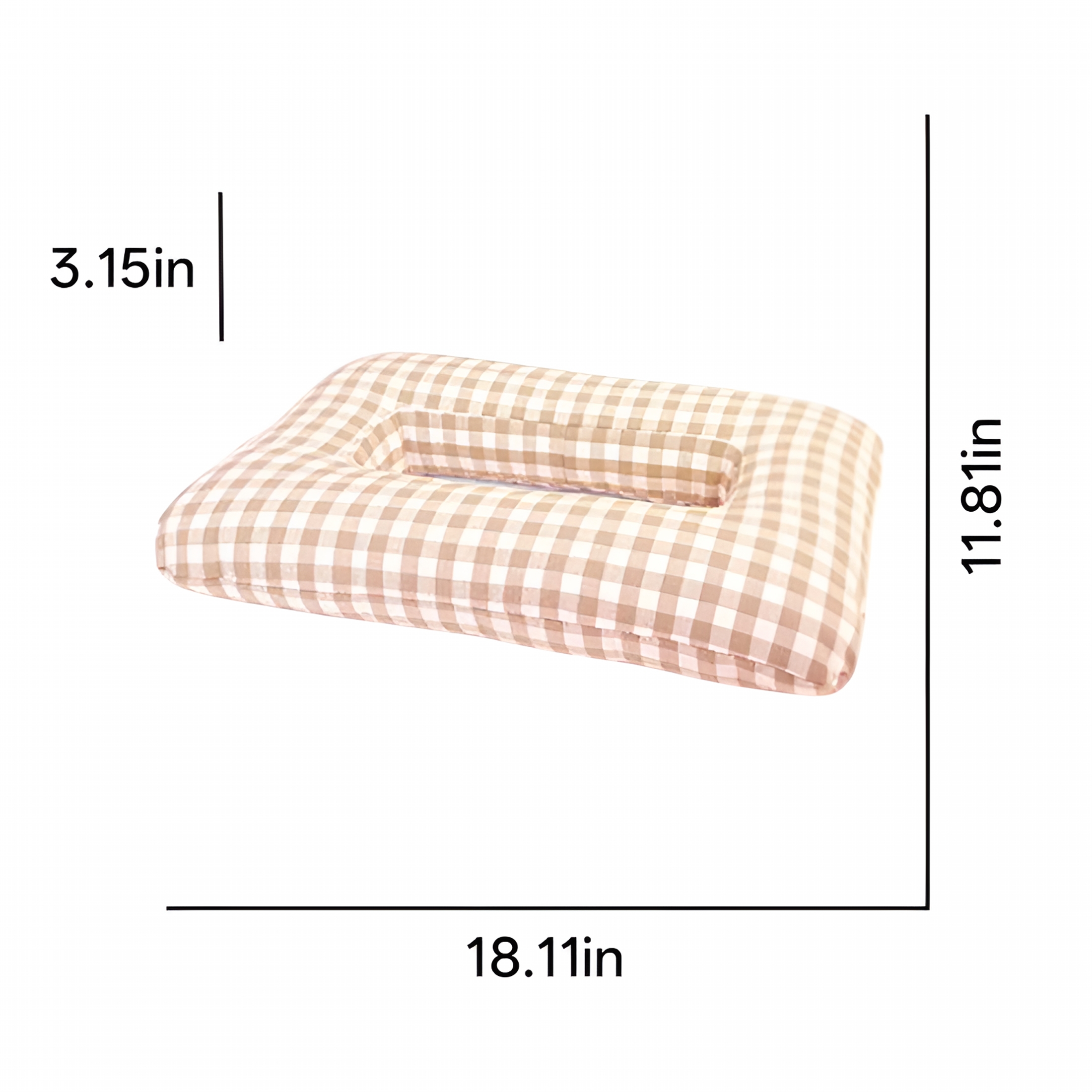 LAMIRO Ear Piercing Pillow, with Ear Hole with Removable Pillowcase, Comfortable Side Sleepers Pillow for Wearing Headphones Earring Brown