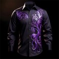 thumbnail image 3 of Líneas de camisas para hombres, pétalos de lujo de moda, casuales, suaves y cómodos, patrón de alta definición, nuevas blusas para hombres., 3 of 5