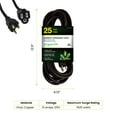 GoGreen Power GG13725BK 16/3 25' Heavy Duty Extension Cord, Outdoor