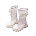 thumbnail image 4 of CAIXIA Girls Leather Riding Knee High Boots with Side Zipper Fashion Round Toe Pu Leather Combat Boots Punk Goth Shoes Back To School Bowknot Winter Shoes for Little Big Kid, 4 of 9