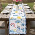 thumbnail image 4 of Cute Snowman Table Runner 70 Inches, Blue Weather Snowy Rainy Sun Rainbow Bed Runner Dresser Scarves Tabletop for Indoor Outdoor Parties/Ceremony/Banquet, 13" x 70", 4 of 9