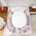 thumbnail image 5 of jejeloiu Christmas Snowmen Twin Sheet Sets,Geometric Stripes Lines Twin Fitted Sheet,Pink White Gray Flat Sheet For Girls Boys,Reathable Home Decor,3-Piece, 5 of 7