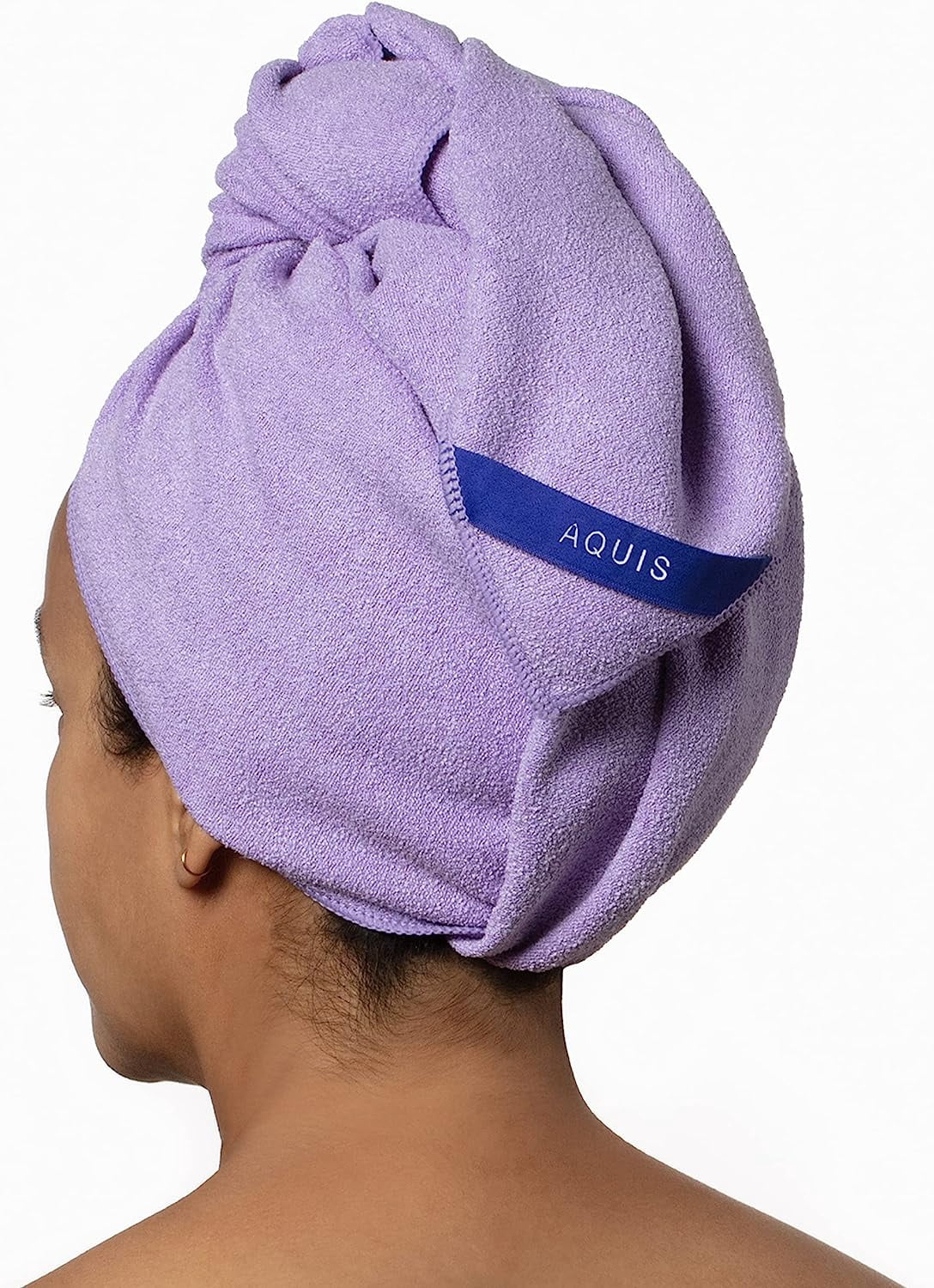 AQUIS Towel Hair-Drying Tool, Water-Wicking, Ultra-Absorbent Recycled Microfiber, Waterlily