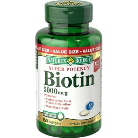 Nature's Bounty Biotin Softgels, 5000 mcg 150 ea (Pack of 3)