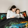 thumbnail image 3 of Erosebridal Gamepad Bedding Sets Queen with Comforter for Teens, Game Controller Bedding Queen Comforter Set, Watercolor Print Reversible Duvet Insert, Microfiber Room Decor, 3pcs, 3 of 7