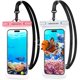 thumbnail image 1 of Funda impermeable para teléfono UnbreakCable, paquete de 2 unidades, IPX8 de 7 pulgadas, rosa+blanco, 1 of 8