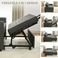 thumbnail image 5 of LAKPS 52" Linen 3-in-1 Convertible Sleeper Sofa with Pull-Out Bed, Stepless Adjustable Backrest & Side Pocket - for Family, Living Room, Dorm, Apartment, Linen, Dark Grey, 5 of 8