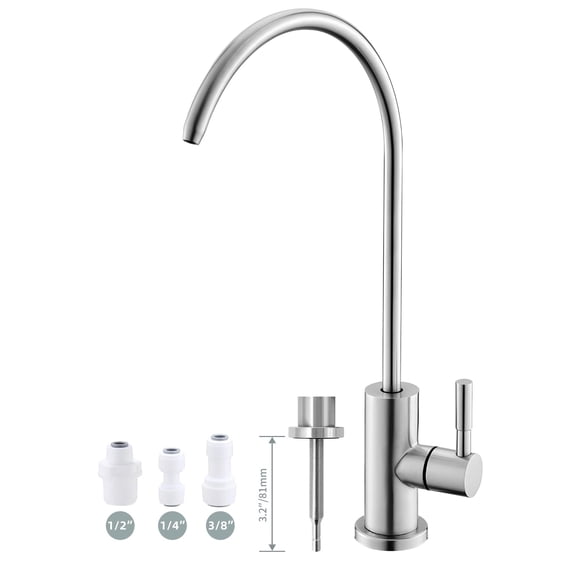 Drinking Water Faucet Easy Totall Sink Filter Reversesis Faucets For Kitchen Bar Brushed Nickel Sus304 Stainless Steel(large)