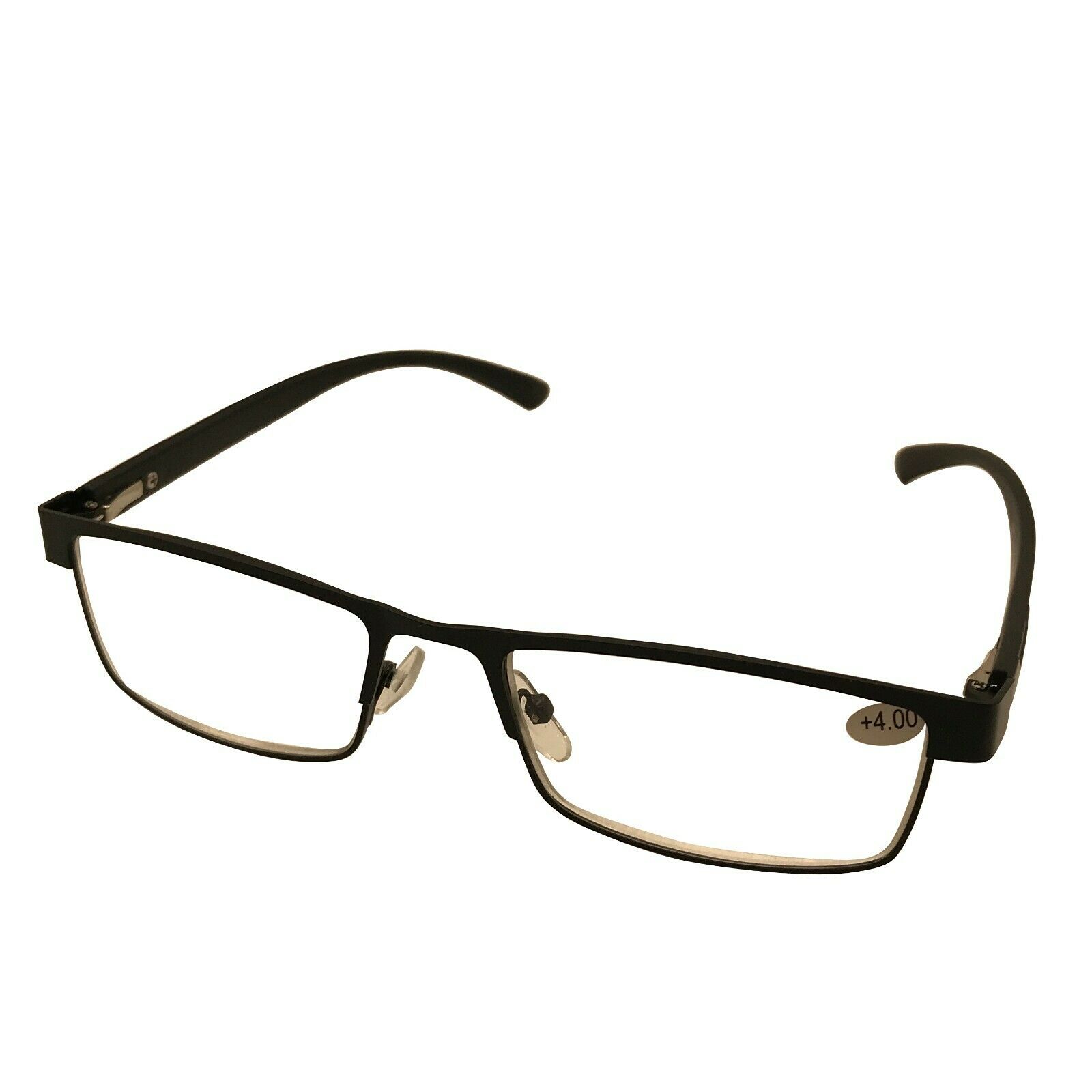 5 Packs Mens Rectangle Metal Frame Reading Glasses Black Spring Hinge Readers 4 00