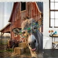 thumbnail image 2 of Farm Donkeys Shower Curtain, Waterproof Shower Curtains for Bathroom, Farmhouse Barn Funny Animals Butterfly Washable Fabric Bathtub Curtain Set Bath Decor with 12 Hooks Long 72"x84", 2 of 8