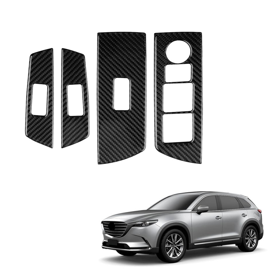 7*Carbon Fiber Style Window Lift Switch Button Panel Cover For 2020 Mazda CX-30