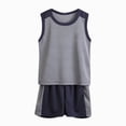 thumbnail image 1 of COMVALUE Boys Clothes Tank Tops Boy Outfits + Shorts with Pockets Grey for Size 13-14 Years, 1 of 6