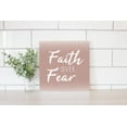 thumbnail image 2 of Faith Over Fear Dusty Pink Chevron 12 x 12 Wood Wall Sign Plaque, 2 of 4